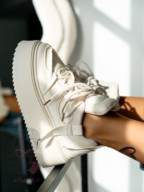 Buty sportowe na platformie Madam Dolle beżowe