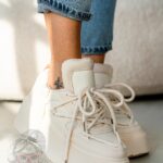 Buty sportowe na platformie Madam Dolle beżowe