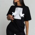 T-shirt bawełniany CHIARA BOOBIES czarny