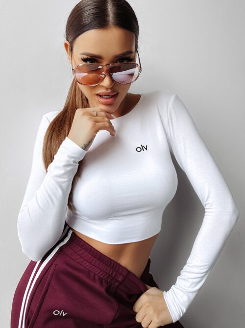 Bluzka dopasowana KOROTO OLAVOGA biała