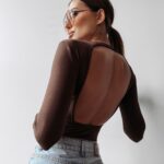 Body damskie klasyczne PELLE OLAVOGA brązowe