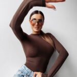 Body damskie klasyczne PELLE OLAVOGA brązowe