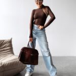 Body damskie klasyczne PELLE OLAVOGA brązowe