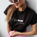 T-shirt damski bawełniany PURNITO OLAVOGA czarny