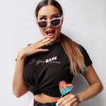 T-shirt damski bawełniany PURNITO OLAVOGA czarny