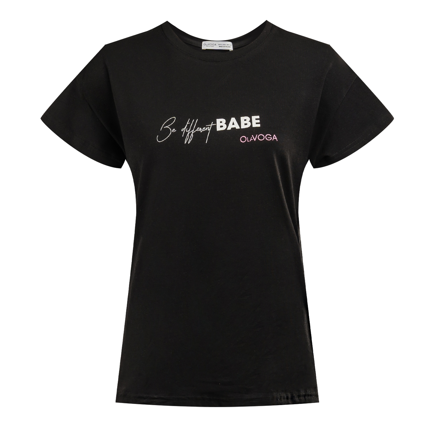 T-shirt damski bawełniany PURNITO OLAVOGA czarny T-shirt damski bawełniany PURNITO OLAVOGA czarny