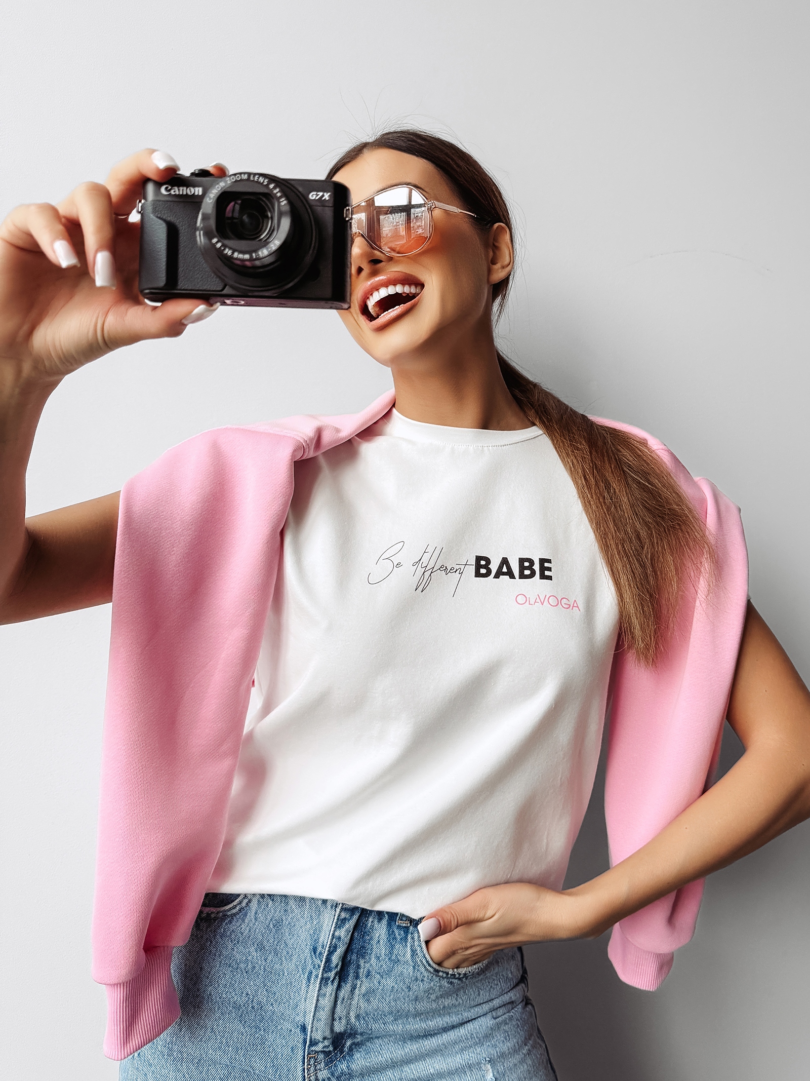 T-shirt damski bawełniany PURNITO OLAVOGA ecru