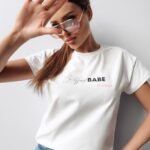 T-shirt damski bawełniany PURNITO OLAVOGA ecru