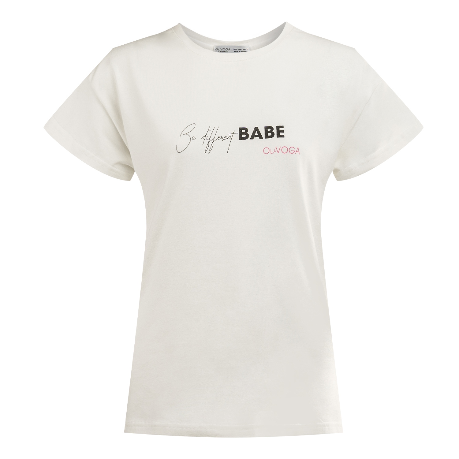 T-shirt damski bawełniany PURNITO OLAVOGA ecru