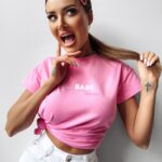 T-shirt damski bawełniany PURNITO OLAVOGA pudrowy róż