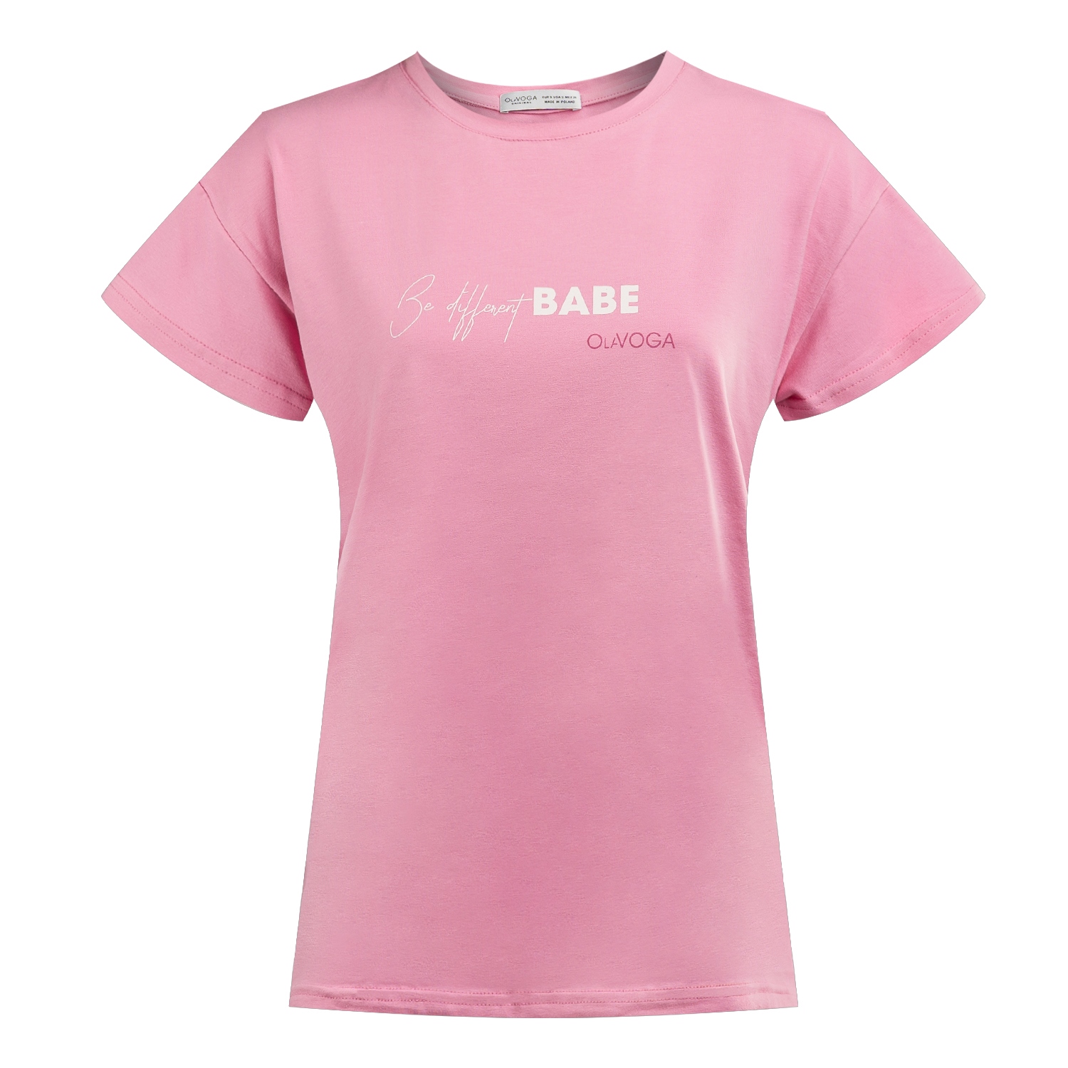 T-shirt damski bawełniany PURNITO OLAVOGA pudrowy róż T-shirt damski bawełniany PURNITO OLAVOGA pudrowy róż