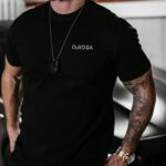 T-shirt męski bawełniany DARK MODE OLAVOGA czarny