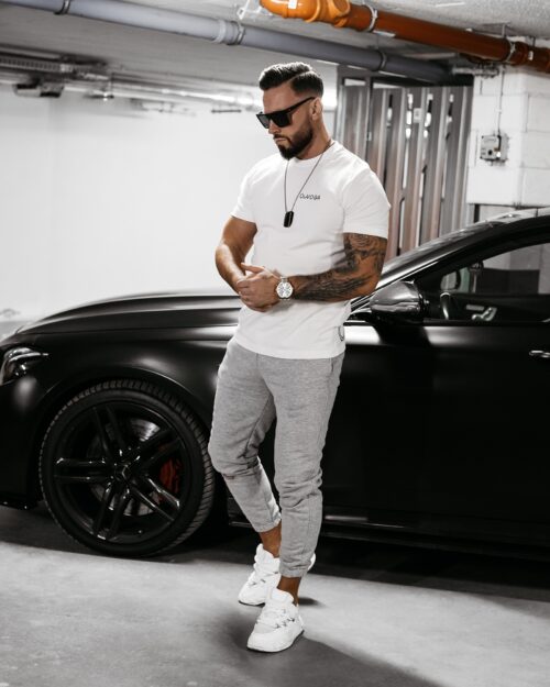 T-shirt męski bawełniany DARK MODE OLAVOGA ecru