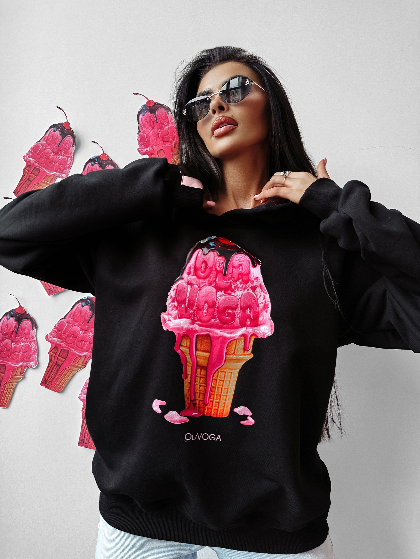 Bluza damska bawełniana KIRAZ OLAVOGA czarny