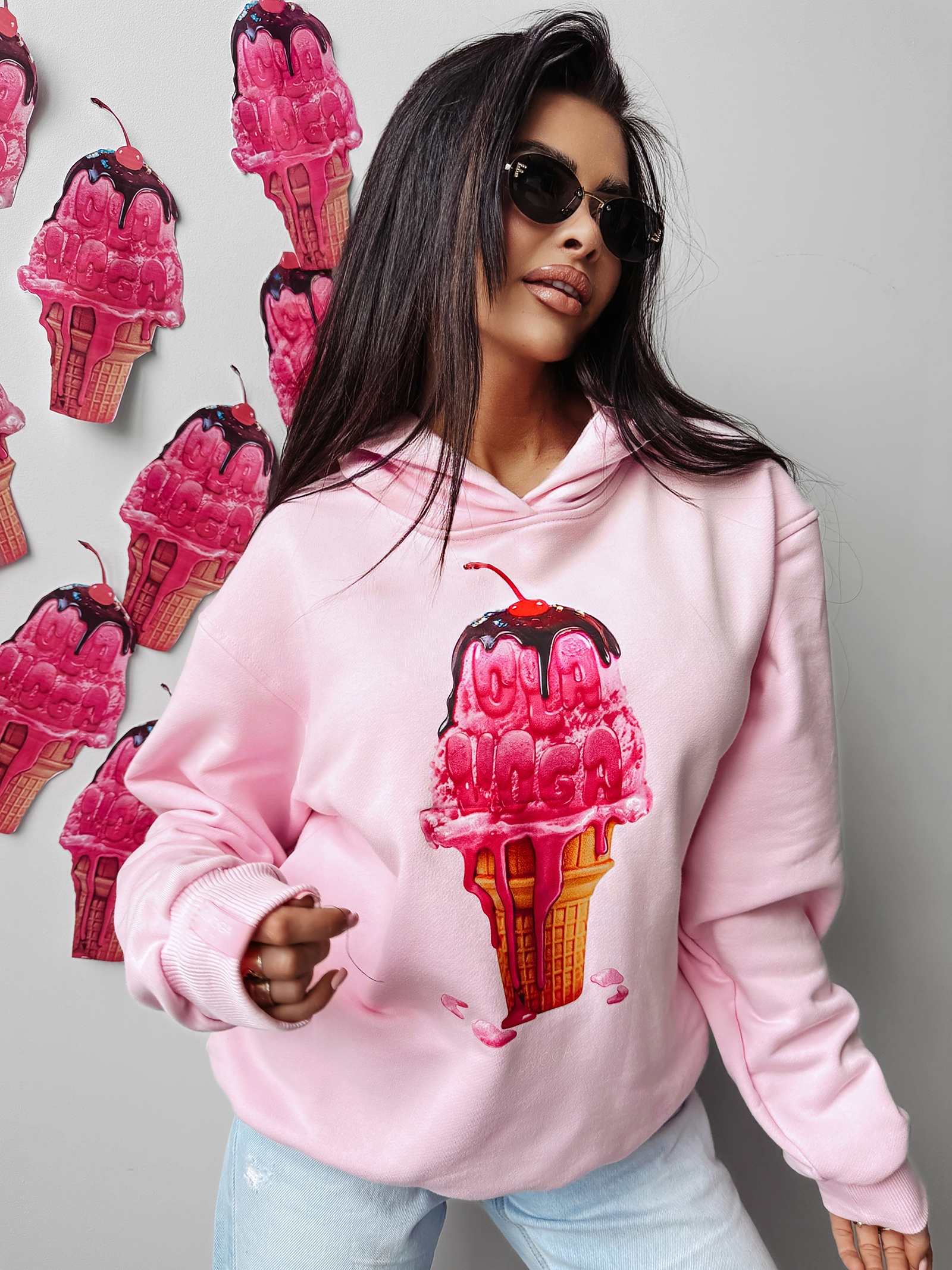 Bluza damska bawełniana KIRAZ OLAVOGA pudrowa