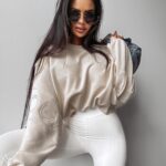 Bluza bawełniana MARKAZ OLAVOGA beżowa