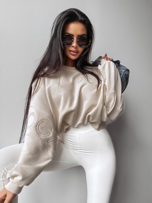 Bluza bawełniana MARKAZ OLAVOGA beżowa