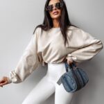 Bluza bawełniana MARKAZ OLAVOGA beżowa