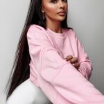 Bluza bawełniana MARKAZ OLAVOGA pudrowa