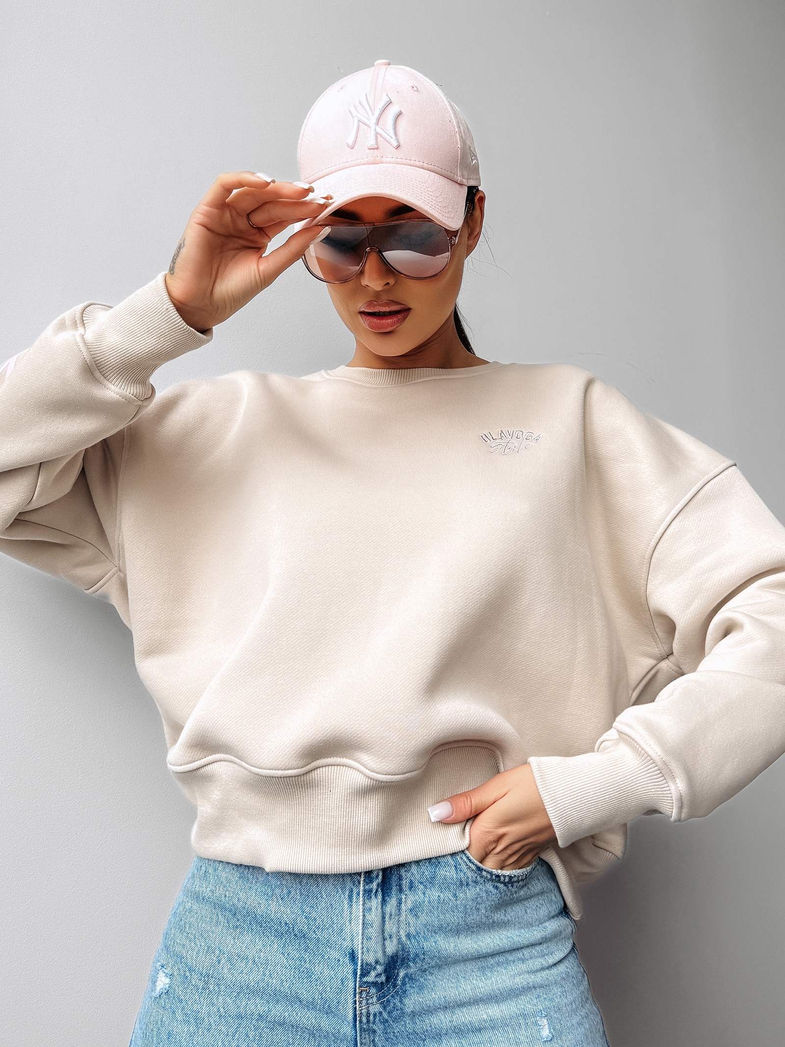 Bluza oversize SODA OLAVOGA beżowa
