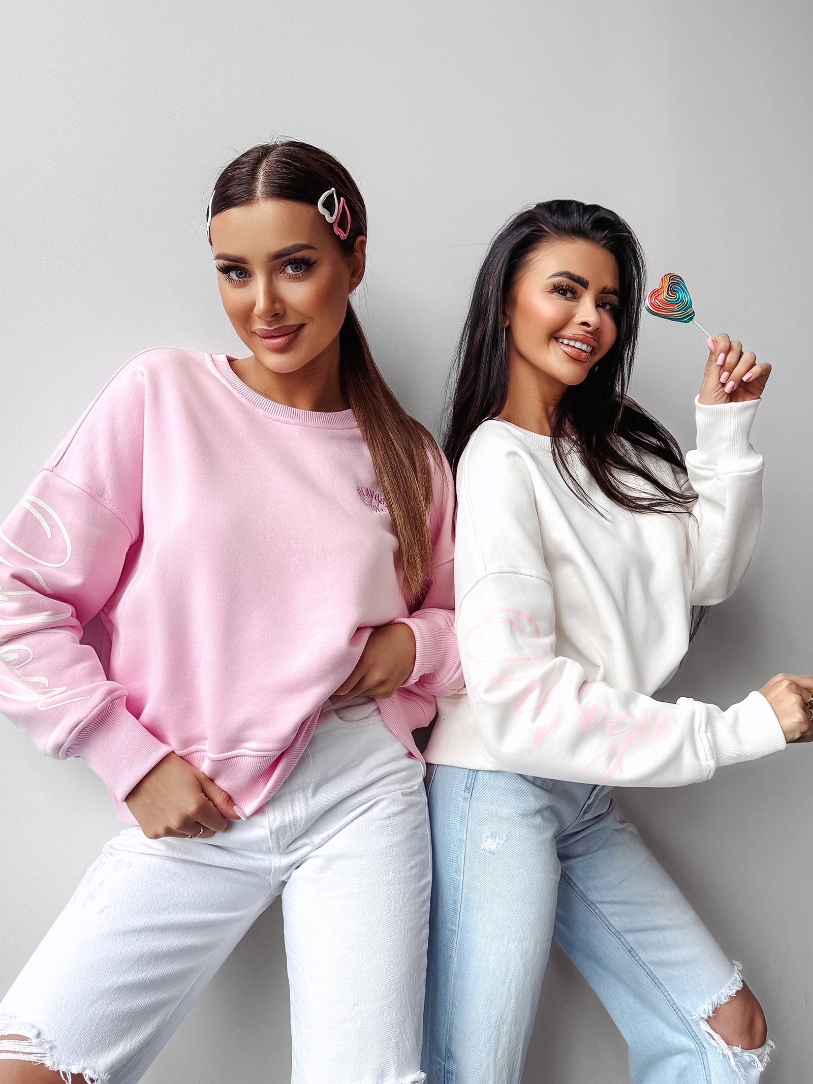 Bluza oversize SODA OLAVOGA pudrowa