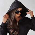 Bluza damska z kapturem MOLETO OLAVOGA czarna