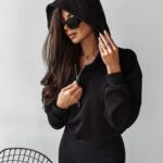 Bluza damska z kapturem MOLETO OLAVOGA czarna