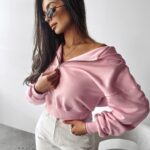 Bluza damska z kapturem MOLETO OLAVOGA pudrowa