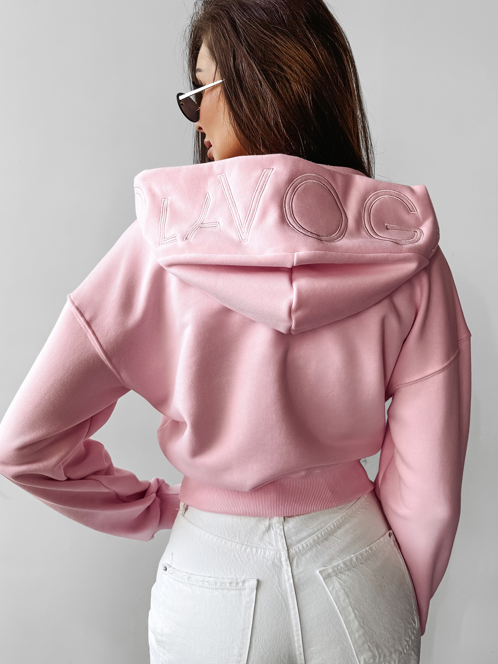 Bluza damska z kapturem MOLETO OLAVOGA pudrowa