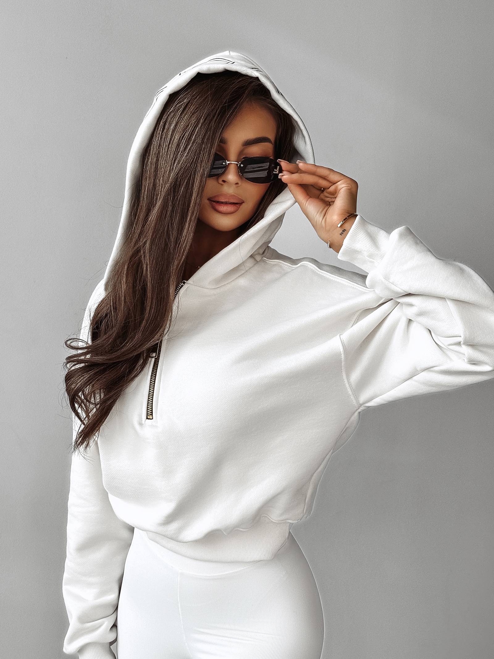 Bluza damska z kapturem MOLETO OLAVOGA ecru