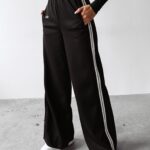 Spodnie z lampasami DELINE OLAVOGA czarny