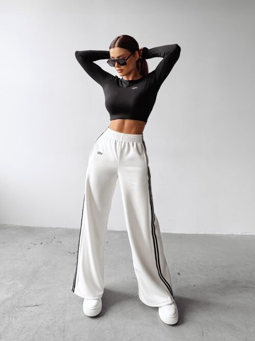 Spodnie z lampasami DELINE OLAVOGA ecru