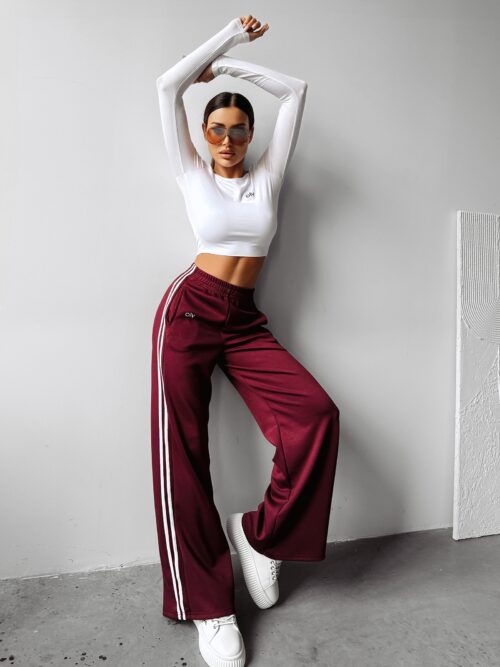 Spodnie z lampasami DELINE OLAVOGA bordowy