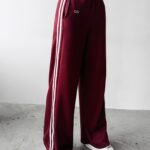 Spodnie z lampasami DELINE OLAVOGA bordowy