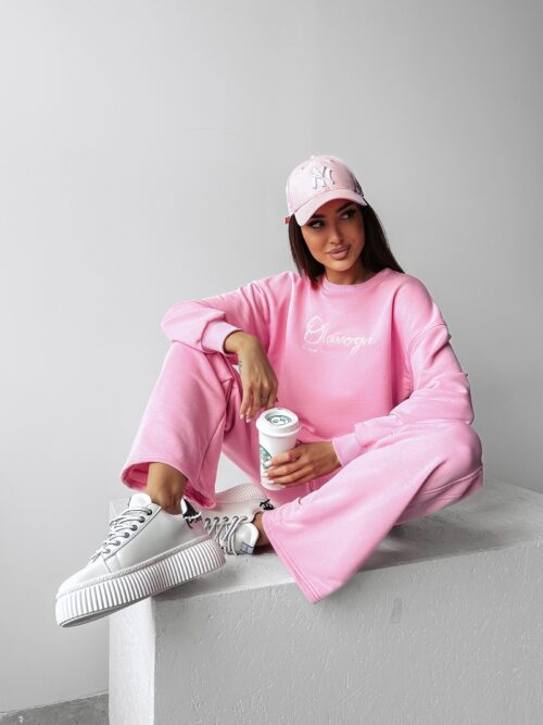 Komplet sportowy bawełniany SETELA OLAVOGA pudrowy