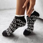 Skarpetki stopki bawełniane logowane VELVESS OLAVOGA czarne