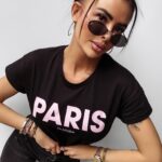 T-shirt bawełniany logowany NANTE OLAVOGA czarny