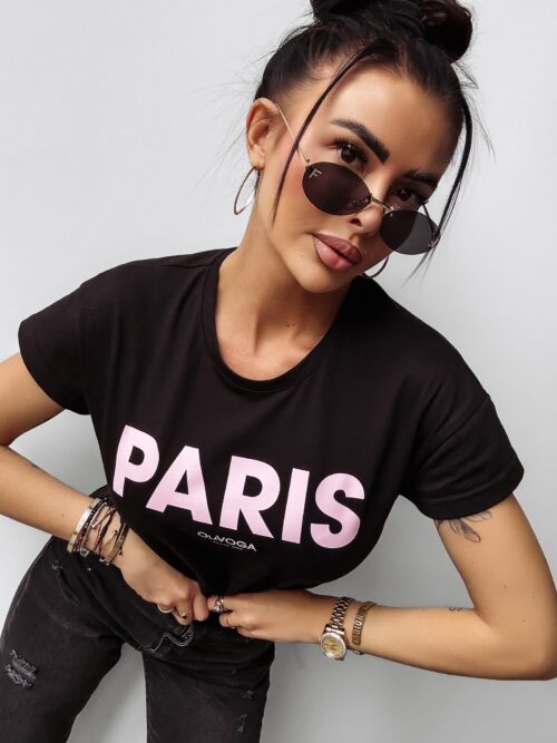 T-shirt bawełniany logowany NANTE OLAVOGA czarny