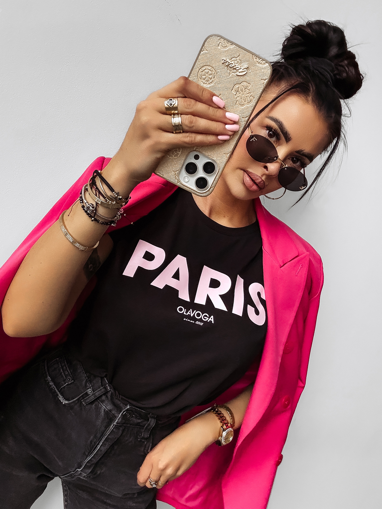 T-shirt bawełniany logowany NANTE OLAVOGA czarny