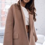 Marynarka oversize z aplikacją MC SMILE cappuccino/pomarańcz