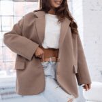 Marynarka oversize z aplikacją MC SMILE c.beżowa/pomarańcz