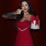 Sukienka rozkloszowana NB V-ness czerwona