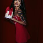 Sukienka rozkloszowana NB V-ness czerwona