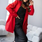 Marynarka oversize z nadrukiem MC LADY czerwona