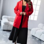 Marynarka oversize z nadrukiem MC LADY czerwona