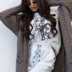 Kardigan sweter długi MC CRAFTED brązowy