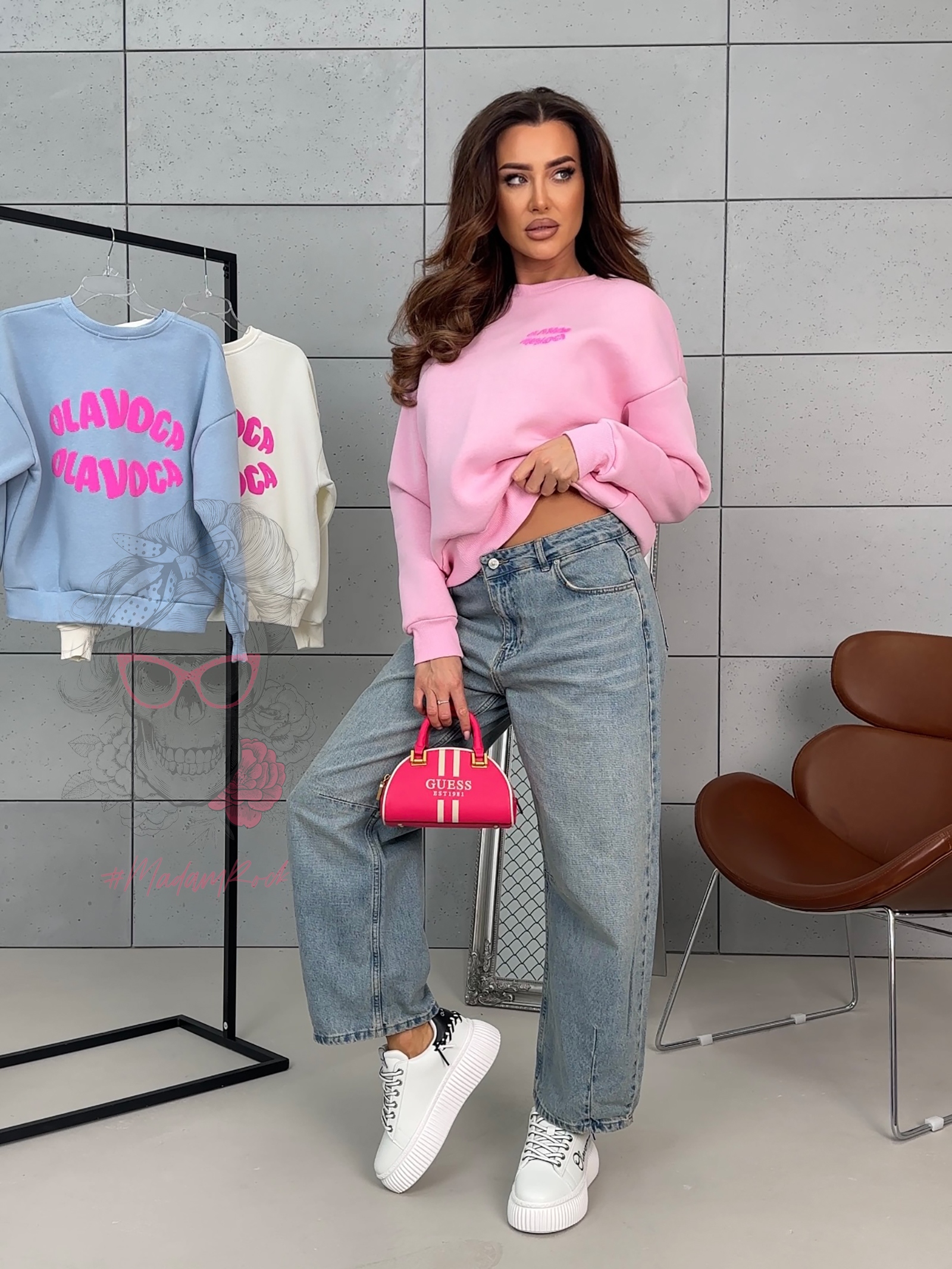 Bluza oversize MUTTI OLAVOGA pudrowy róż