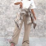 Koszula flauszowa w kratę Karotes beżowa