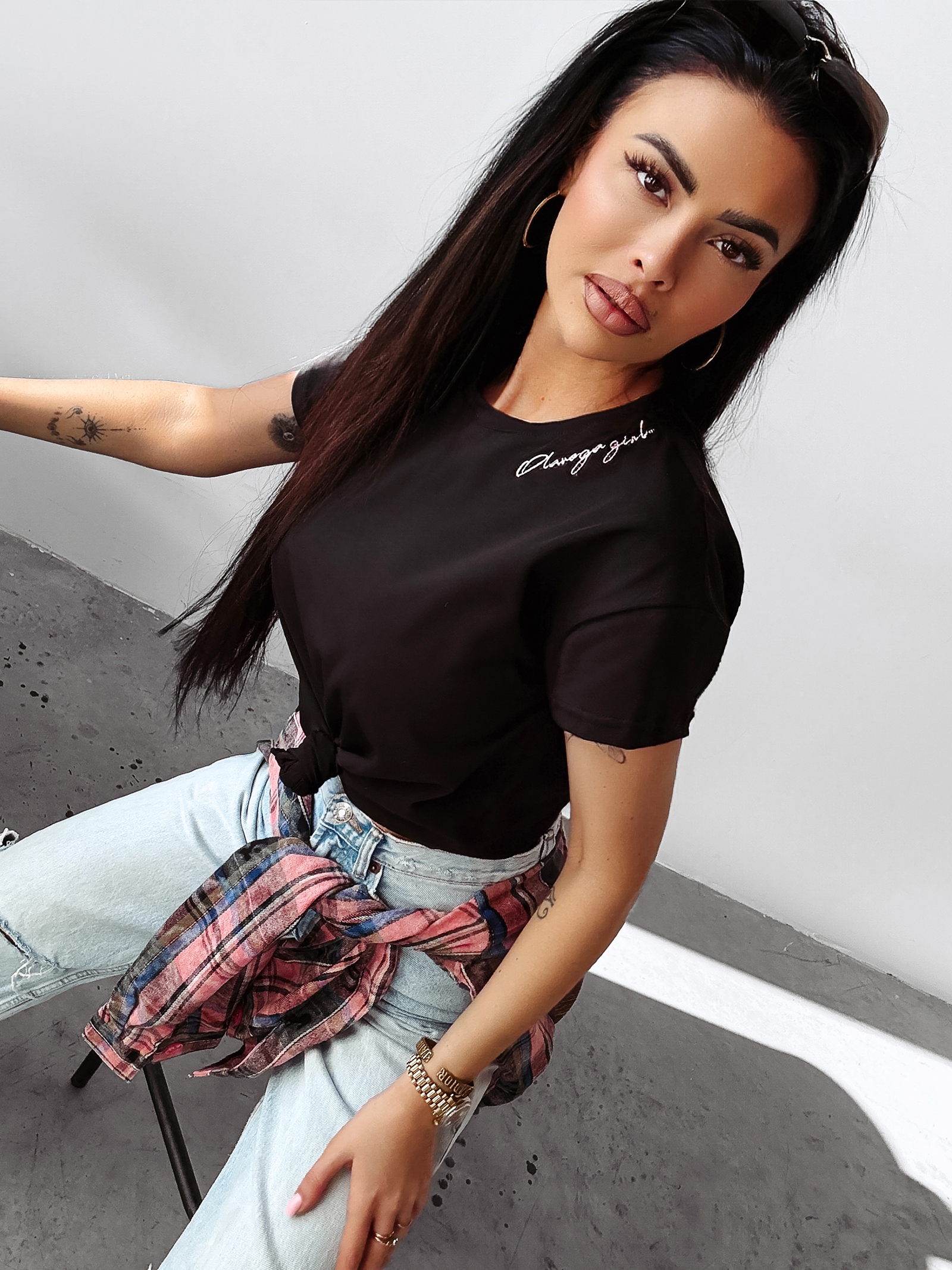 T-shirt bawełniany FOX OLAVOGA czarny