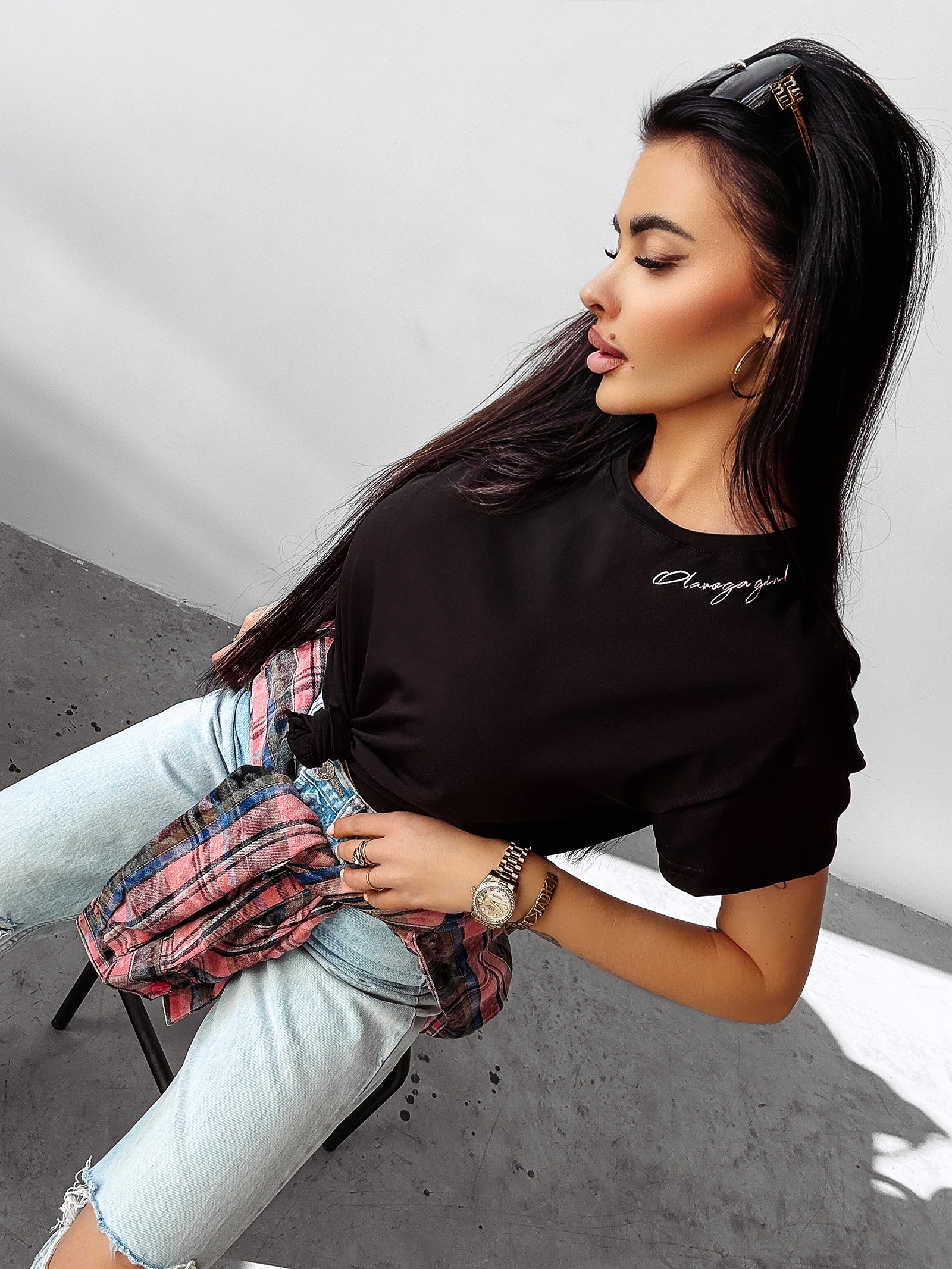 T-shirt bawełniany FOX OLAVOGA czarny